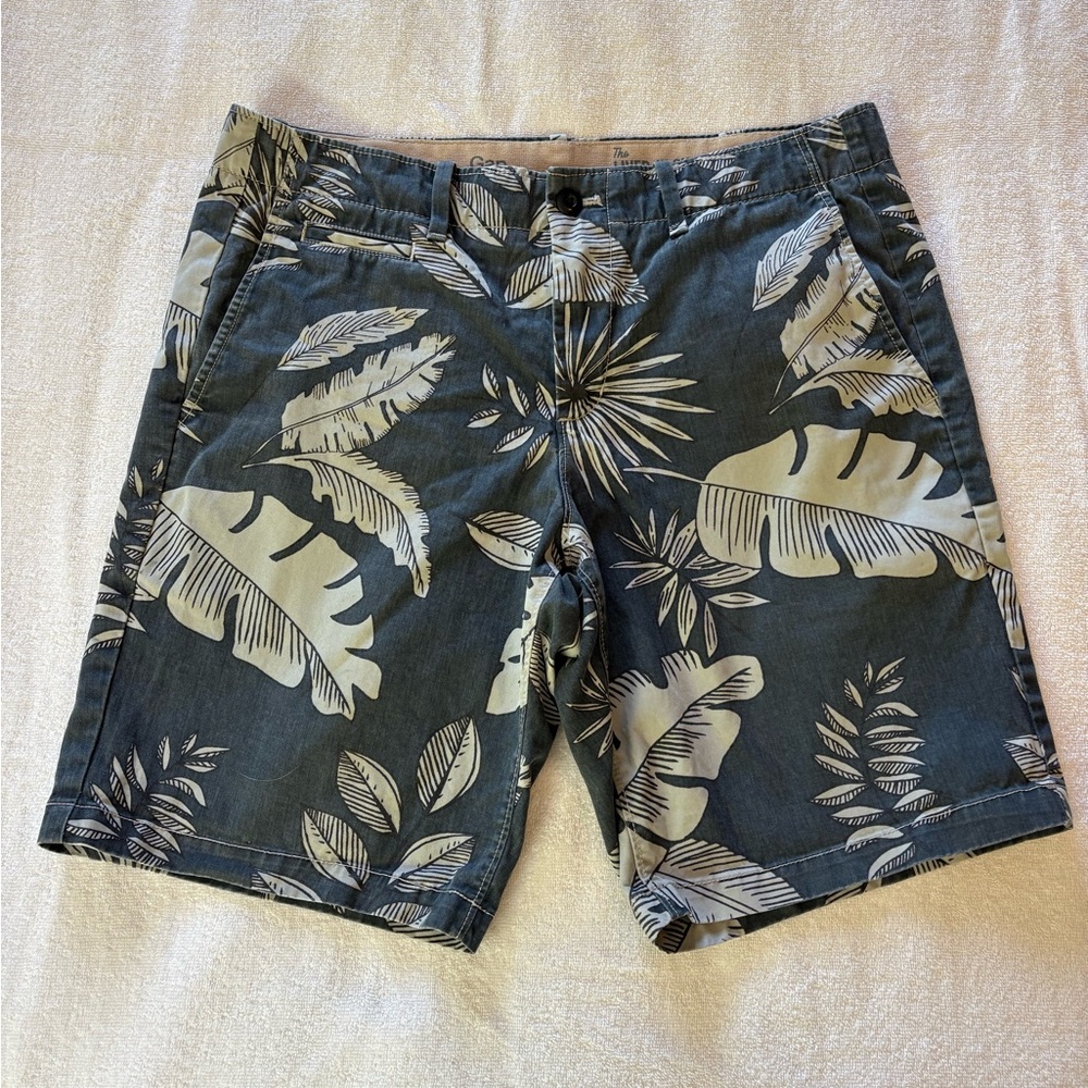 Gap Vintage Wash Men's Tropical Print Shorts - Blue Size 33 casual resort